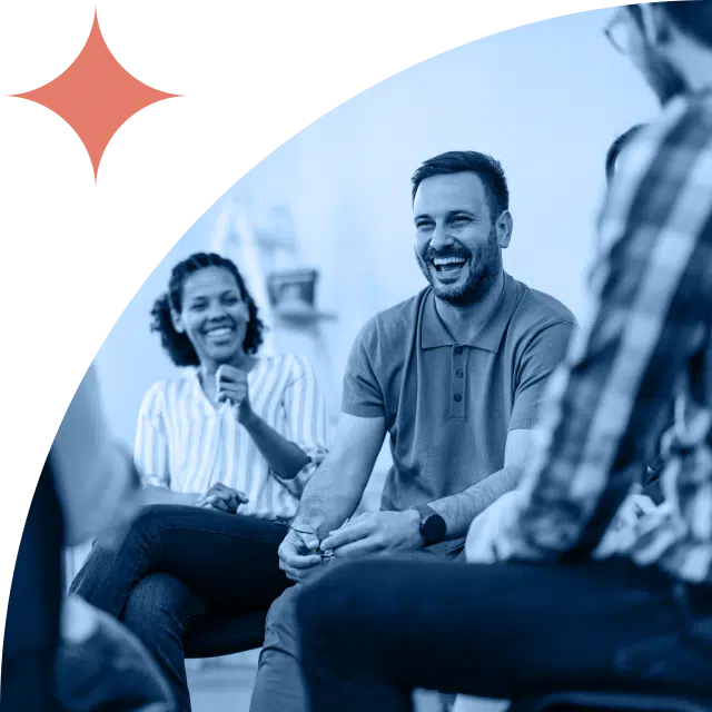 A group laughing